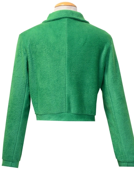 Lynsey Jacket in a Cropped Green Fleece - Picture 3 of 10